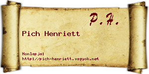 Pich Henriett névjegykártya